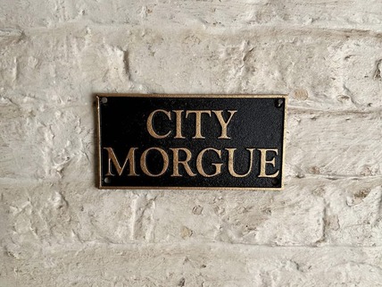 city morgue plaque